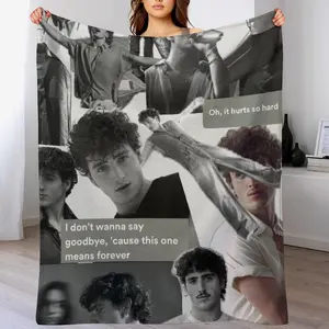 1pc Benson Boone Ultra-Soft Flannel Blanket - Lightweight & Warm, Vibrant Stage Performance Print, Mixed Colors, Perfect for Camping, Naps, Home Decor, All-Season Use, Cozy Home Accessory | Vibrant Print Blanket | Soft Texture Blanket 407