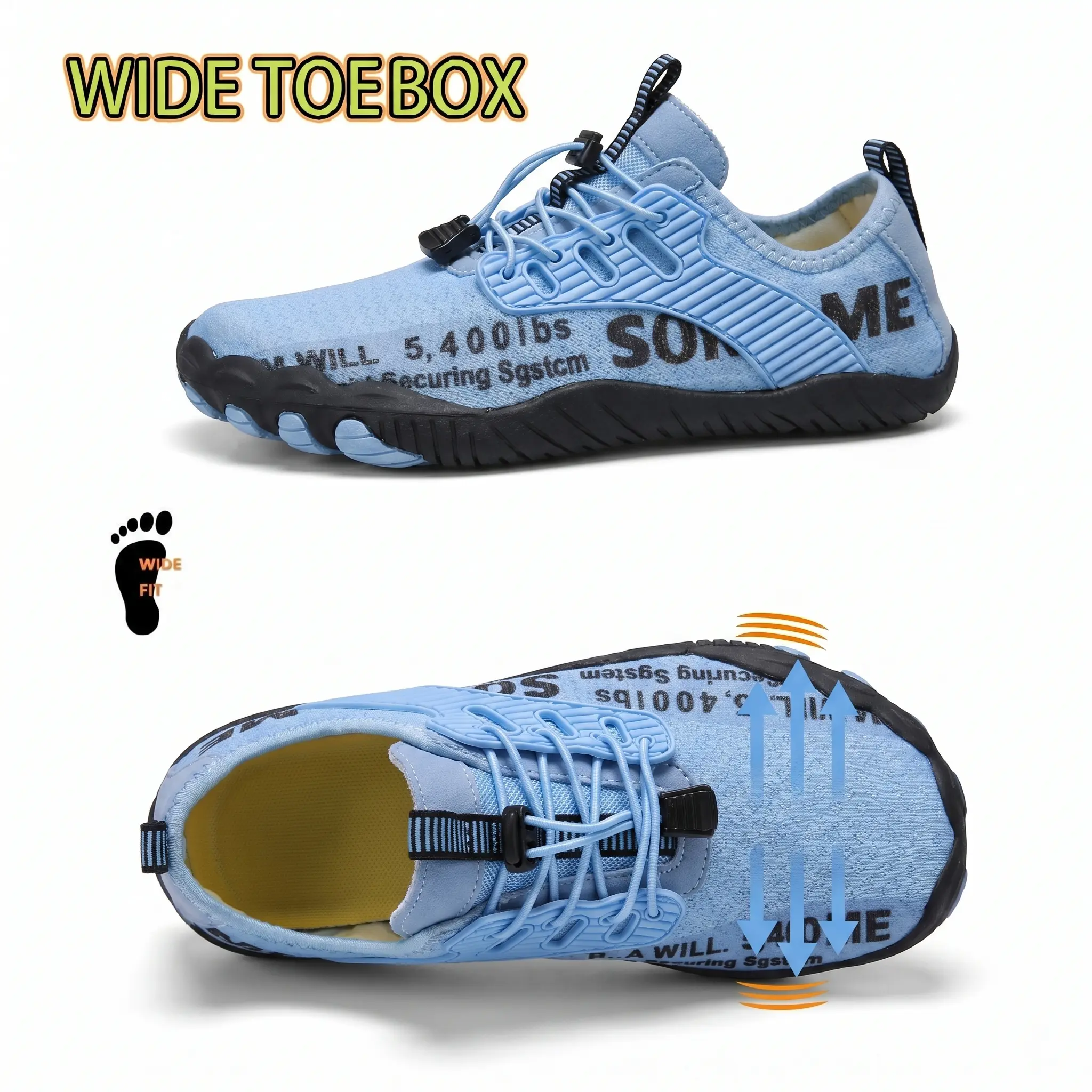 Women's Barefoot Low-Top Cut Sporty Water Shoes - Wide Toe Box, Breathable Mesh EVA, Lightweight Athletic Sneakers for Trail Jogging, Pool & Natural Gait Support (Water Aqua Shoes), Women's Water Shoes
