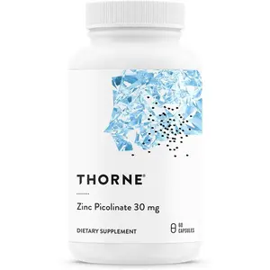 THORNE - Zinc Picolinate 30 mg - Well-Absorbed Zinc Supplement for Growth and Immune Function - Promotes Healthy Skin & Eyes* - Third-Party Certified - Gluten, Dairy & Soy-Free - 60 Capsules