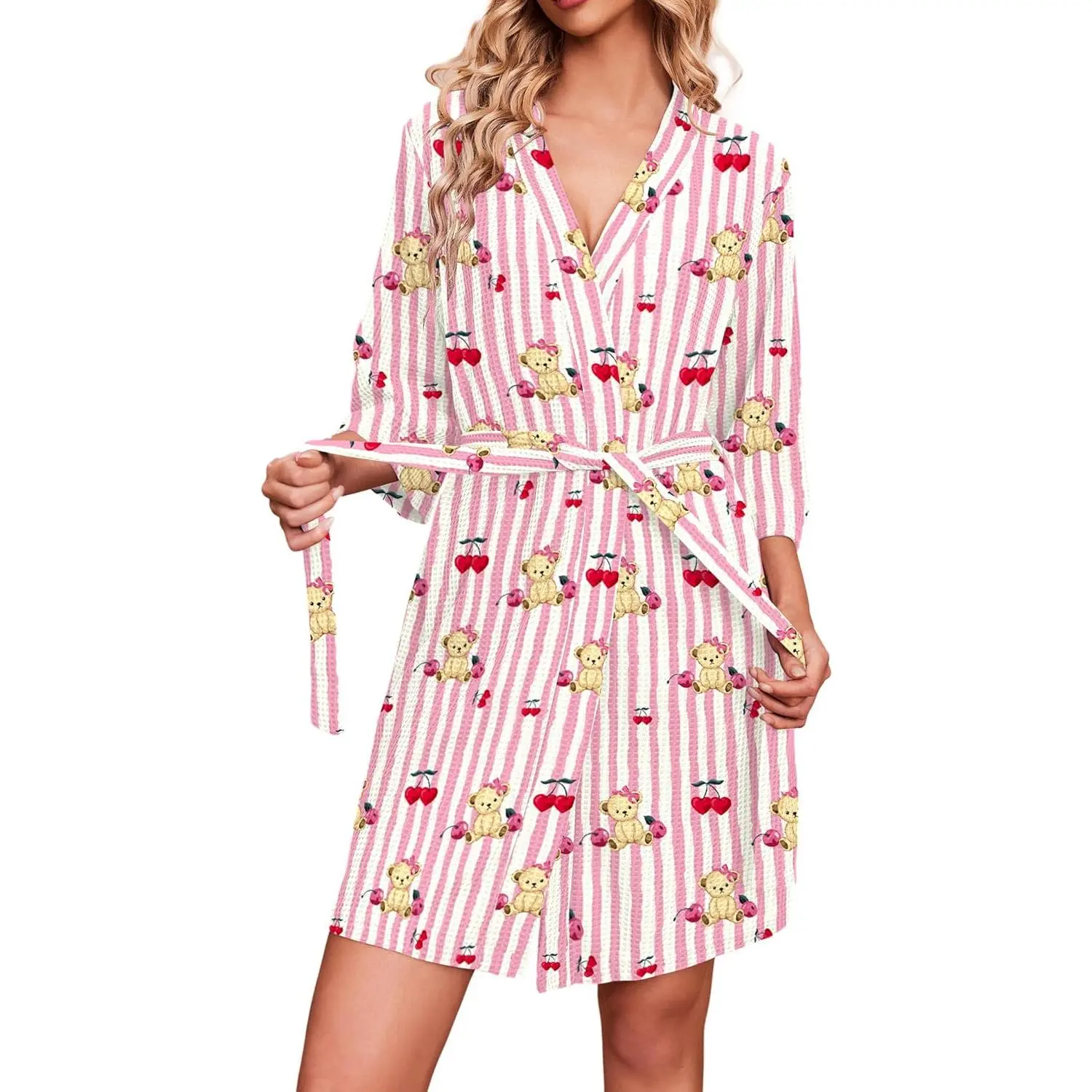 Pink Stripe Teddy Bear
