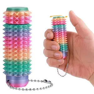 Fidget Toy for Adults, 3D Printed Portable Spiky Sensory Keychain for Anxiety Relief, Pocket Stress Relief Tool for Focus and Calming, Stress Relieving Accessory