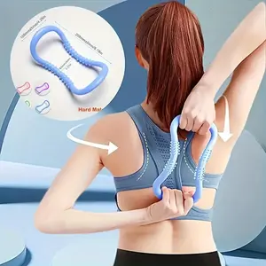 1pc Durable Blue PVC Yoga Loop - Stretching & Muscle Massage Ring for Pilates, Yoga & Fitness Home Workout Gymnastics Equipment