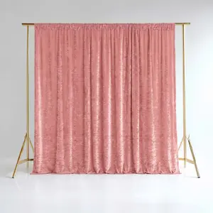 Dusty Rose Crushed Velvet Backdrop Curtain – 8ft x 8ft Event Drape with Rod Pocket, Privacy Panel for Photo Booths & Events