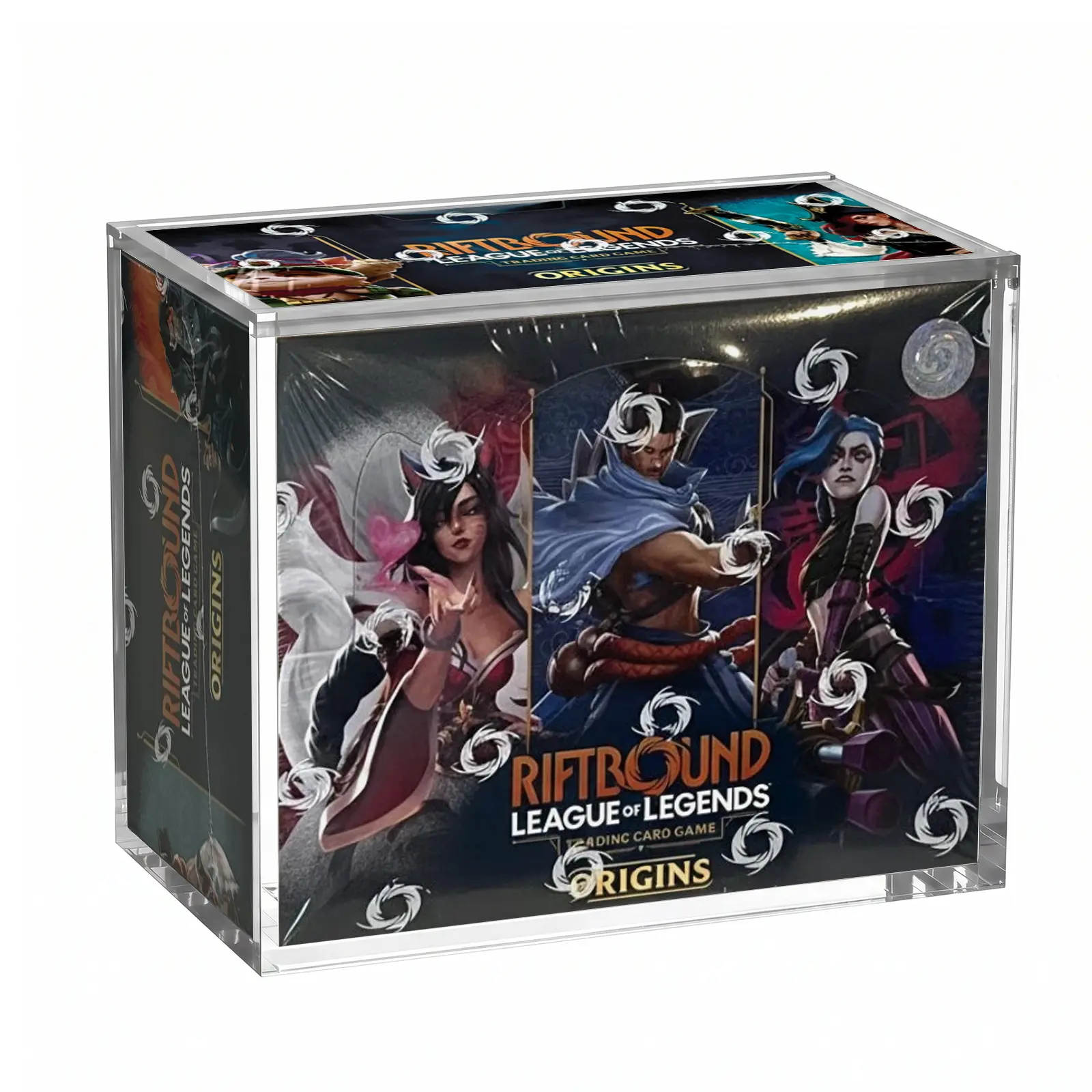 Acrylic Display Case – 5mm Thick Magnetic Sliding Lid Dustproof Protector – Compatible with League of Legends TCG Booster Box Collection & Display