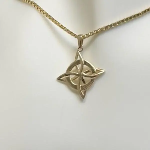 14K Solid Gold Charm Witch's Knot Pendant for Necklace Chain Not Included Elegant Jewelry Gift Unique Style
