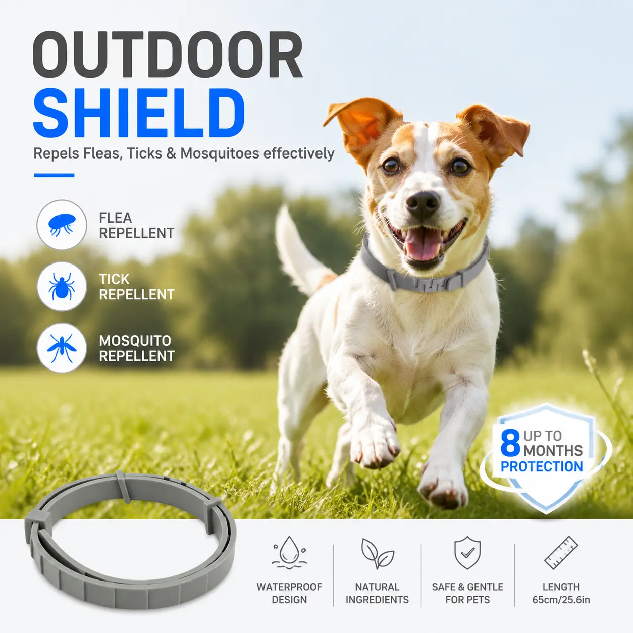 Fresh Scent Adjustable Lightweight Dog Collar, Soft Comfort Design for Large Dogs Weighing More Than 18 Pounds, Ideal for Daily Strolls and Outdoor Adventures