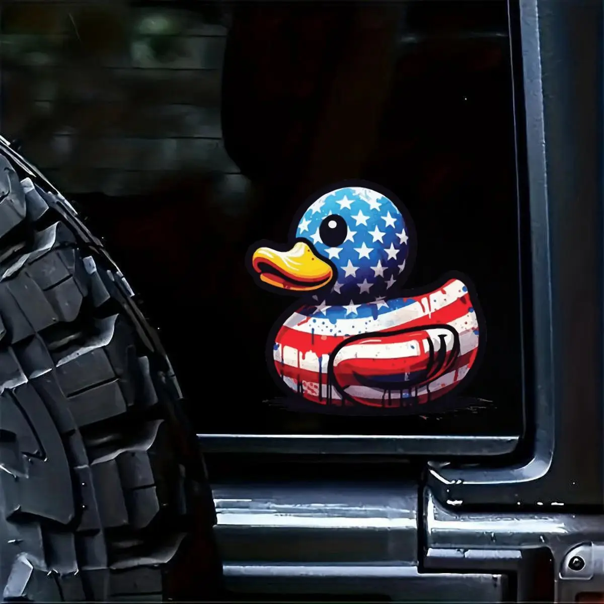 Duck & Flag Pattern Car Sticker, Decal for Computer, Wall, Water Bottle, Exterior Decoration Accessories for Vehicles, Motorcycle