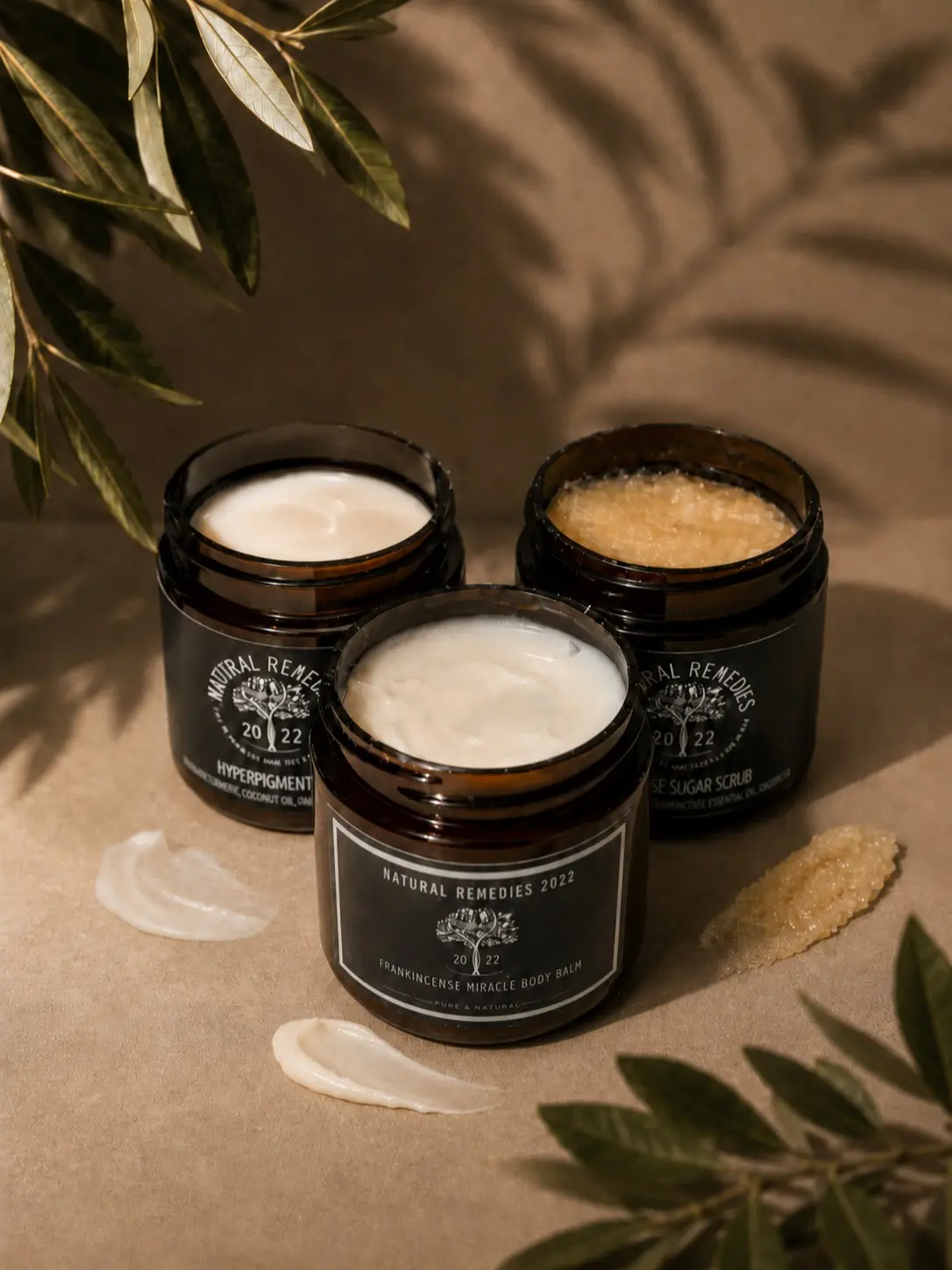 Organic Coconut Shea Detox Body Care Set - Hyperpigmentation Cream, Sugar Scrub, Miracle Body Balm (Bundle of 3)