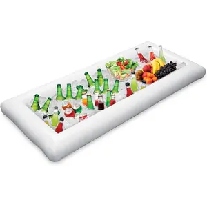 Inflatable Serving Bar, 51.5" x 24.5" BPA-Free Ice Cooler Pool Accessories for Pool Parties, Luau Events, Foldable & Easy to Inflate-Deflate