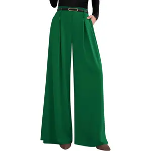 Womens Wide Leg Trousers 2026 Elastic High Waisted Dress Pants Pleated Slacks Flowy Business Work Palazzo PantsGift
