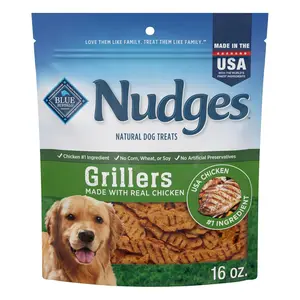 Blue Buffalo Nudges Grillers Natural Dog Treats, Made in the USA with Real Chicken, 16-oz Bag