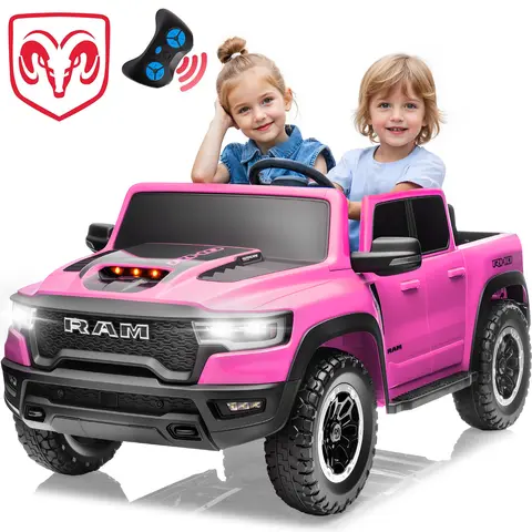 Segmart 24V Licensed RAM 1500 RHO Kids Ride On Truck – Remote Control, Bluetooth, LED Lights | Perfect Christmas Gift for Big Kids | Black Friday Deal