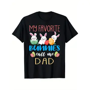 My Favorite Bunnies Call Me Dad Easter T-Shirt - 100% Cotton
