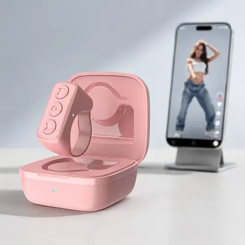Xring Standard Bluetooth Scrolling Ring - Plastic Build, Charging Case, Batteries, Remote Control Tripod, Smart Control Selfie Accessory for TikTok Camera Shutter, E-Book Page Turner; Compatible with iPhone, iPad, Android