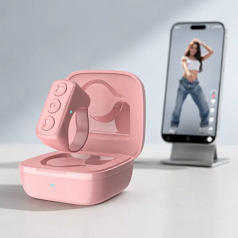 Xring Standard Bluetooth Scrolling Ring - Plastic Build, Charging Case, Batteries, Remote Control Tripod, Smart Control Selfie Accessory for TikTok Camera Shutter, E-Book Page Turner; Compatible with iPhone, iPad, Android