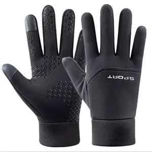 Windproof waterproof velvet warm waterproof cycling non-slip full finger cycling sports outdoor fitness fishing long finger gloves