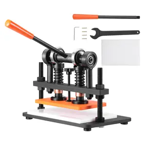 【Summervibes】VEVOR Leather Cutting Machine, 10.2 x 5.9 in Embossing Plate Manual Die Cutter, 0.47 in Pressure Stroke Dual Guide Shafts Die Cut Machine, Leather Embossing Machine for Various of Materials