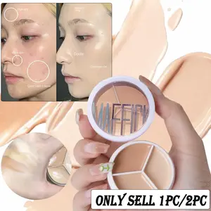Multifunctional Three-Color Concealer, Color Correcting Highlighter, Cream Texture, Long-Lasting, Natural Finish, Essential for Beginners, Coverage