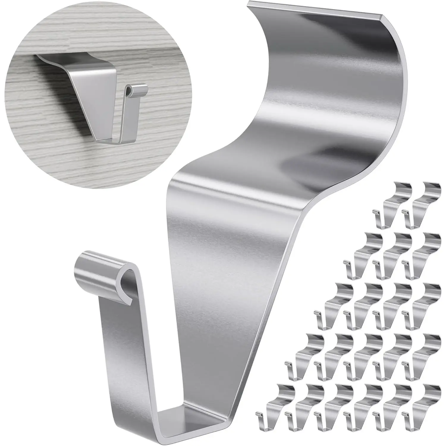 20-Pack Heavy-Duty Vinyl Siding Clips Hooks, No-Drill Damage-Free Fasteners for Outdoor Wall Lights, Garland Hanging, Front Porch Patio Wall Hangings