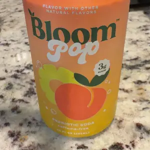 Bloom Pop - Peach Pineapple - Prebiotic Soda 12 Pack, 12oz Cans - Prebiotic Soda for Gut Health, Low Calorie Soda, No Caffeine, Healthy Soft Drink Alternative Beverage