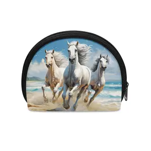 Western Cowboy Trend Wild Horse Mini Coin Storage Bag Waterproof Dirt Proof Fleece Elastic Pouch Multi Functional Small Organizer Perfect for American Western Theme Party Summer Camping Independence Day Prep Farm Pet Lovers outdoorfun