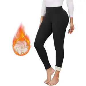 Women's Fleece Lined Leggings, High Waist Tight Fit Winter Pants, Warm Thermal Underwear Bottoms, Perfect for Running Outdoor Activities