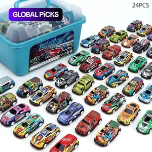Random Color Pull-Back Car Toy with Storage Box, 24pcs/box Mini Race Cars, Diecast Model Car, Birthday Gifts for Boys & Girls, Diecast Metal Car, Men Gifts #GLOBAL PICKS