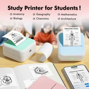 2 Inch Multi-Functional Thermal Printer, Ideal for Error Correction Printing, Label Printing, Bluetooth-compatible + USB Connection, 5 Color Options