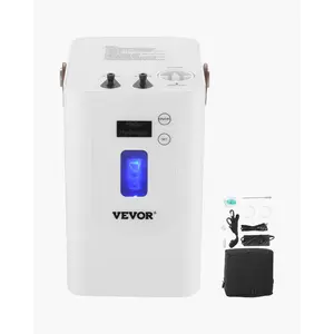 VEVOR Hydrogen Inhalation Machine, 99.99 High Purity Hydrogen Inhaler, HO-Separated 180ml/min (120 H+60 O) Dual Port Hydrogen Oxygen Inhaler, Hydrogen-Rich Water Generator for Home Travel
