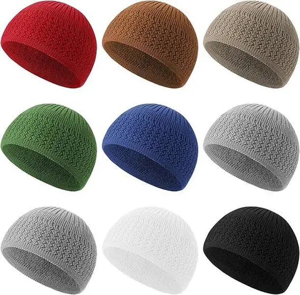 9pcs Set Suitable for - Windproof Thermal Insulation Breathable Winter Hats, Unisex Outdoor Worship & Weather Caps, Elegant Crochet for Men and Women, Warm for Church,, Daily Use