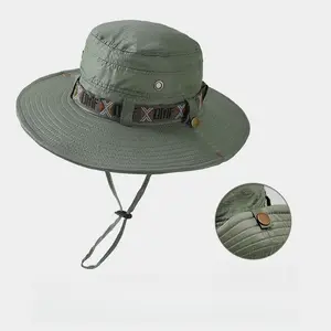Men's UV Protection Wide Brim Sun Hat, Breathable Outdoor Fisherman Hat, Summer Fishing Hiking Cowboy Sun Cap