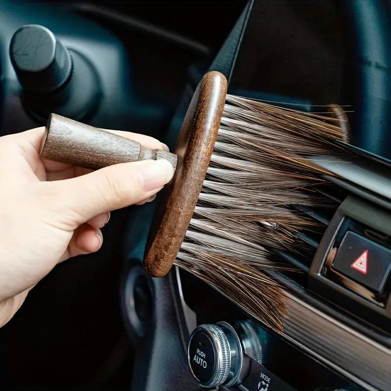 1pc Wood Cleaning Brush - Soft Bristle, Multi-Use for Keyboards, Laptops, Cameras & Car Interiors