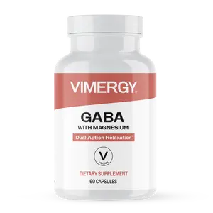 Vimergy GABA with Magnesium – Supports Nervous System Function – Promotes Relaxation – Kosher, Vegan & Gluten-Free – 60 Capsules