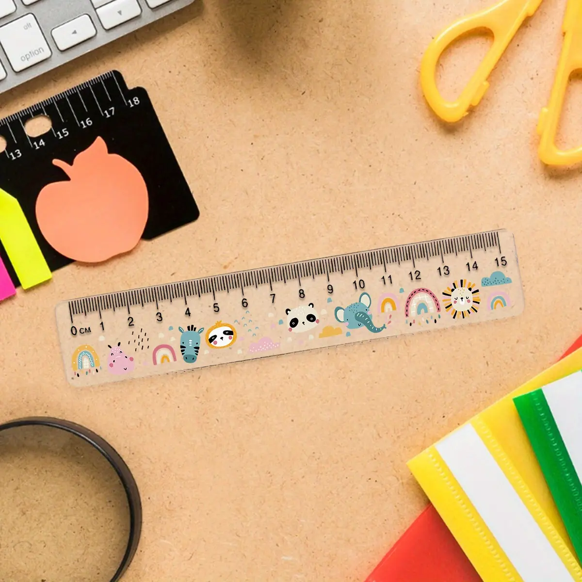 10PCS Plastic Rulers 15cm, Side Features a Serrated Structure, Transparent, Easy to Read Design, Office Supplies, Precision Measuring, Sleek Appearance, Clear Printing