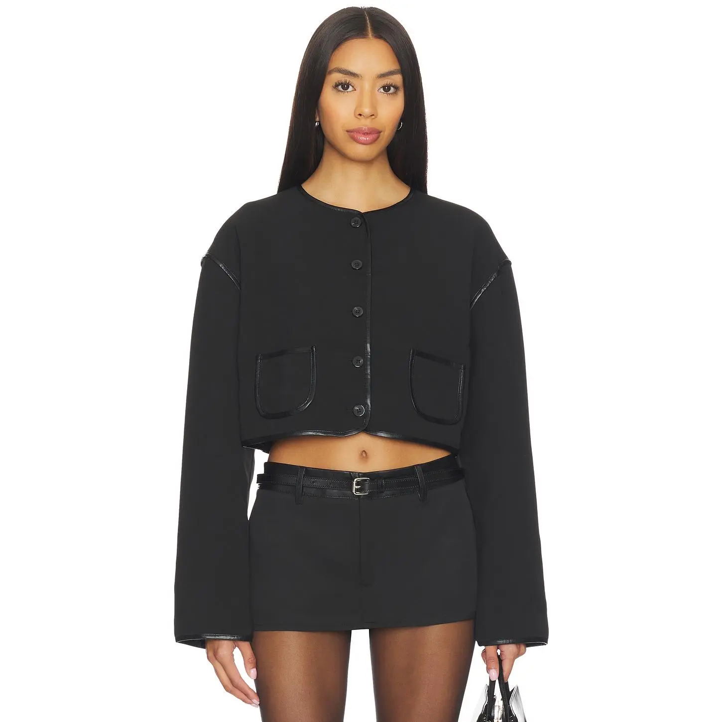 LIONESS Twilight Crop Jacket in Ink
