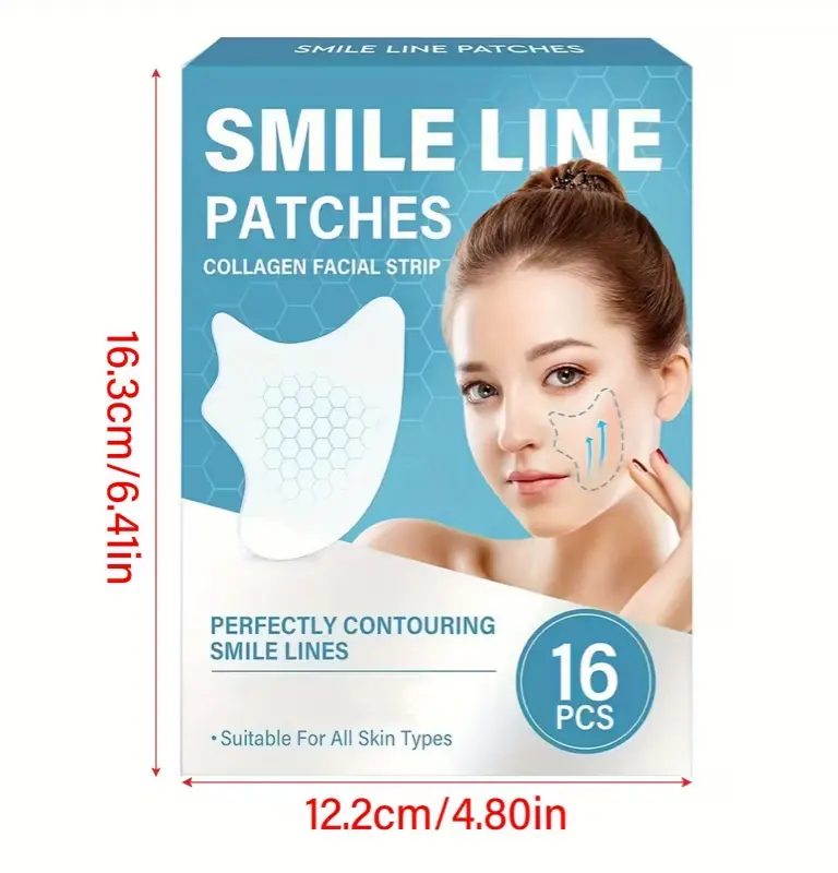 Smile Line Patches Instant Smoothing Collagen Facial Strips 16 Pcs for ...