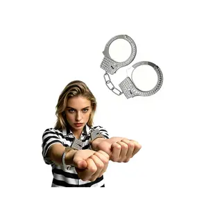 Silver Color Imitation Brick Handcuffs, Party Exclusive, Couple Gift, Role-Playing, Escape Room, Holiday Props, Birthday Gift, Costume Set, Party Supplies