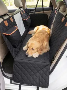Pet Car Seat Cover Waterproof Dog Backseat Hammock with Mesh Window & Storage Pocket Heavy-Duty Back Seat Extender for Dogs 600D Oxford Fabric Waterproof Scratch Resistant Car Seat Cover with Visible Mesh Window Storage Bags