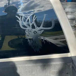 Elk Head Decal for Car Windows - Durable Vinyl Sticker with Detailed Antlers Design - Perfect for Nature Lovers and Outdoor Enthusiasts