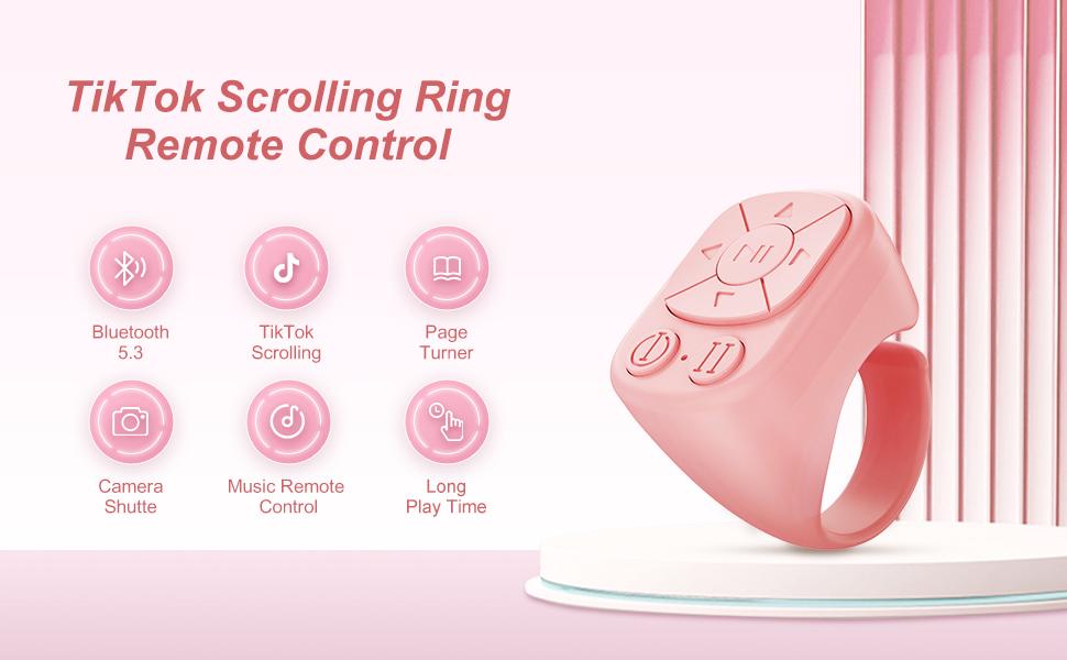 Scrolling Ring - Remote Control for TikTok, Bluetooth Page Turner Ring ...