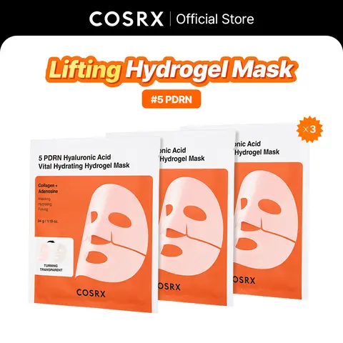 [COSRX Official] 5 PDRN Hyaluronic Acid Vital Gel Mask 3 Sheets Hydrating Hydrogel for Vitality Glow & Firmness with PDRN & Hyaluronic Acid Collagen Moisturizing Mask Collagen Moisturizing Mask