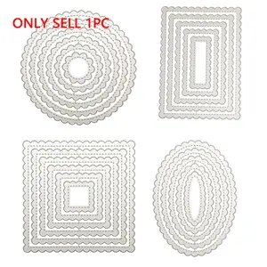 Metal Cutting Dies Wave Edge Background Frame Series, Paper Card Making Scrapbook DIY Craft Decorations, Metal Molds for Crafting
