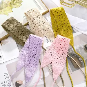 New Crochet Hair Band Women Scarf Solid Color Knitting Headbands Bandanas Wide Elastic Hairbands Fashion Accessories