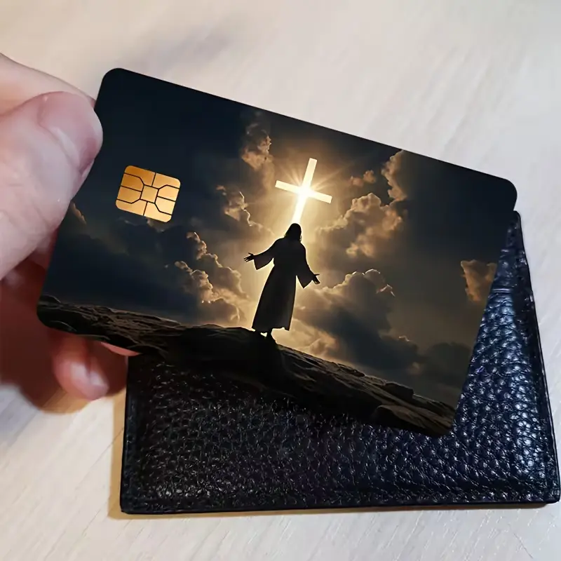 Jesus Cross Credit Card Skin, Christian Faith Debit Card Sticker, Waterproof Vinyl Card Cover, Scratch Resistant Wallet Wrap