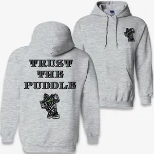 Trust The Puddle Hoodie – Funny Frog Graphic Pullover, Quirky Nature-Inspired Streetwear, Unisex Casual Hoodie, Gift for Animal Lovers and Outdoor Enthusiasts