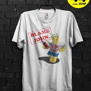 Blame John Shirt, Shedletsky Team Inspired Tee, Gaming T-Shirt, Funny Gamer Gift, Retro Gaming Graphic Top, Unisex Tee