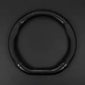 PU Leather Car Steering Wheel Cover Universal Non-slip Breathable D-type Protector for 37-38cm Automotive Vehicle Interior Accessories