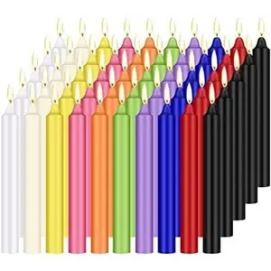 100 pcs Spells Chime Candles Unscented Assorted Colors Mini Taper Candles | 4" Tall x 1/2" Diameter | Great for Casting Chimes, Rituals, Spells