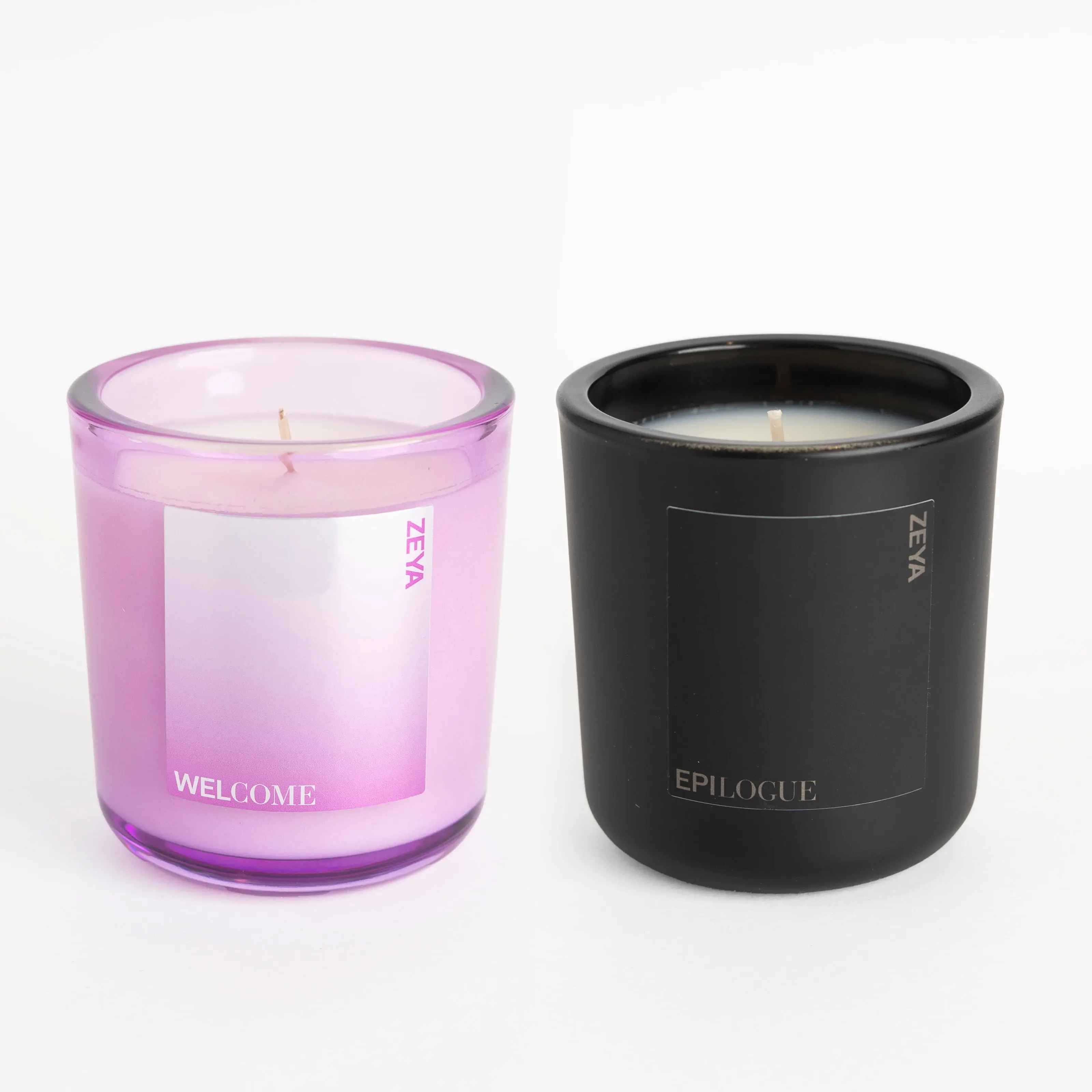 ZEYA Duet Candles Set – Clean Scented Soy Vegetable Wax Candles, Luxury Home Fragrance, Glass Candle Set for Home Decor