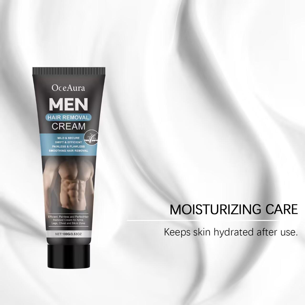 OceAura Men's hair removal cream, suitable for full-body hair removal, ideal for chest, back, legs, and underarms. Achieve quick and painless hair removal at home in just 5 minutes, removing hair from the root to maintain smooth skin. OceAura Men's hair removal cream, suitable for full-body hair removal, ideal for chest, back, legs, and underarms. Achieve quick and painless hair removal at home in just 5 minutes, removing hair from the root to maintain smooth skin.